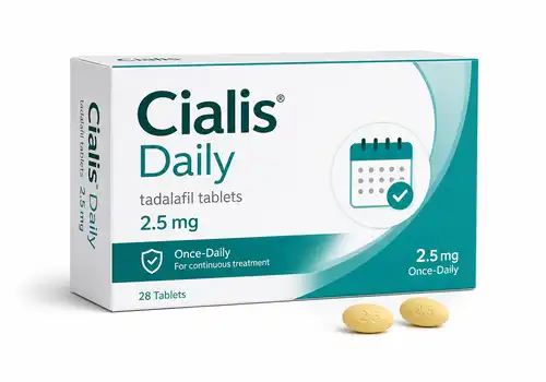 Illustration boîte Cialis Daily au tadalafil sur fond blanc