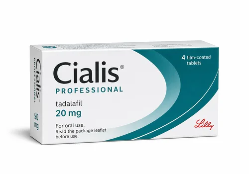 Boîte illustrative Cialis Professional au tadalafil sur fond blanc