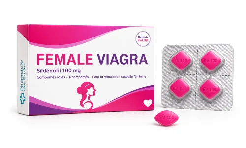Illustration type Female Viagra citrate de sildénafil et Pharmacie des Ecoles sur fond blanc