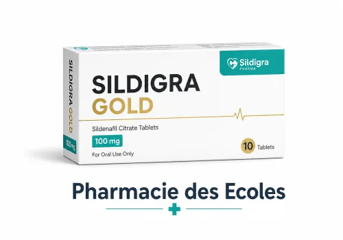 Visuel Sildigra Gold et Pharmacie des Ecoles sur fond blanc