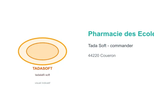 Visuel indicatif Tadasoft Tada Soft tadalafil Pharmacie des Ecoles fond blanc