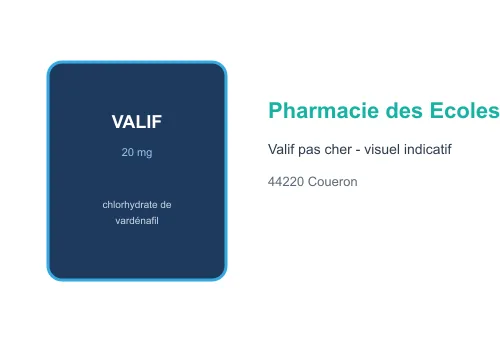 Visuel indicatif Valif vardenafil Pharmacie des Ecoles fond blanc