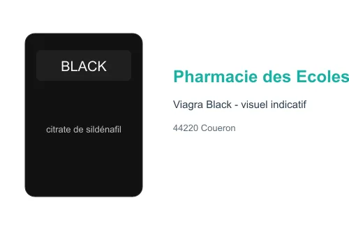 Visuel indicatif Viagra Black citrate de sildénafil Pharmacie des Ecoles fond blanc