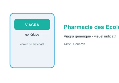 Visuel indicatif Viagra générique sildénafil Pharmacie des Ecoles fond blanc