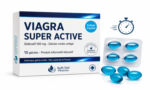 Illustration Viagra Super Active sildénafil gélule molle Pharmacie des Ecoles